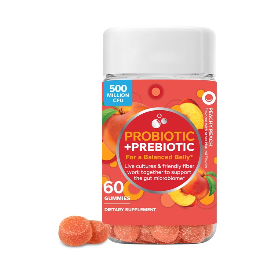 Gummies prebiòtiques probiòtiques de préssec de préssec